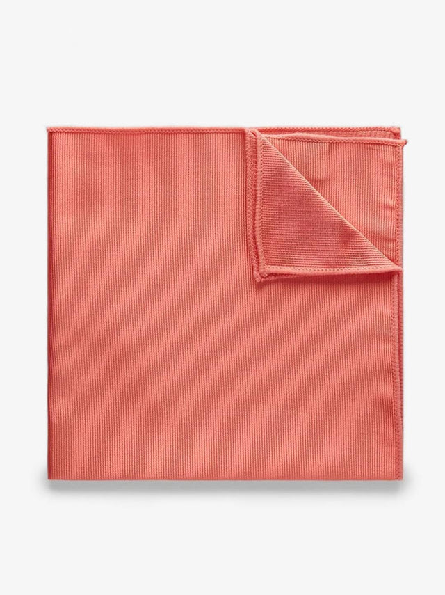 Coral Pocket Square Plain