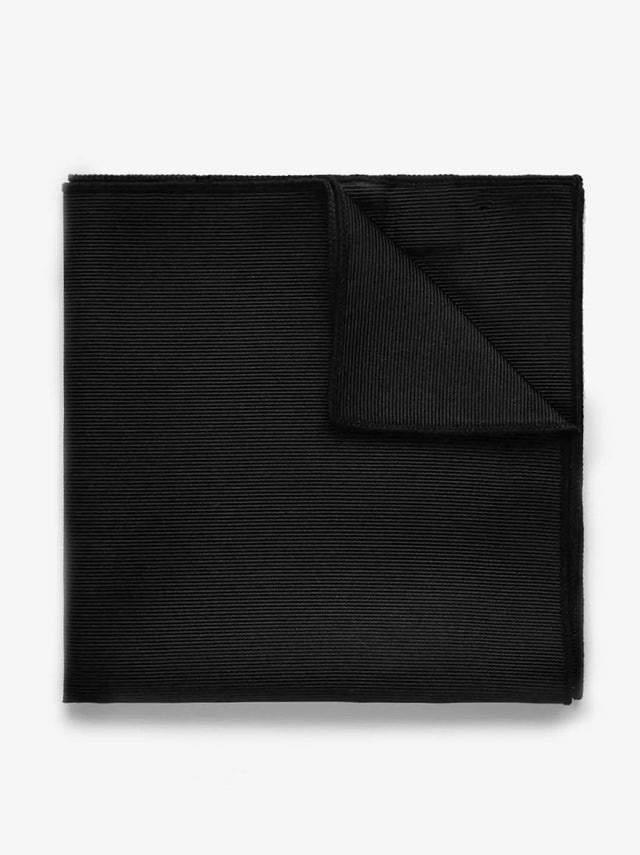 Black Pocket Square Plain