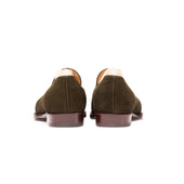 Plain Tassel Loafers In Military Green Suede Leather