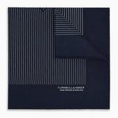 And White Stripe Silk Pocket Square