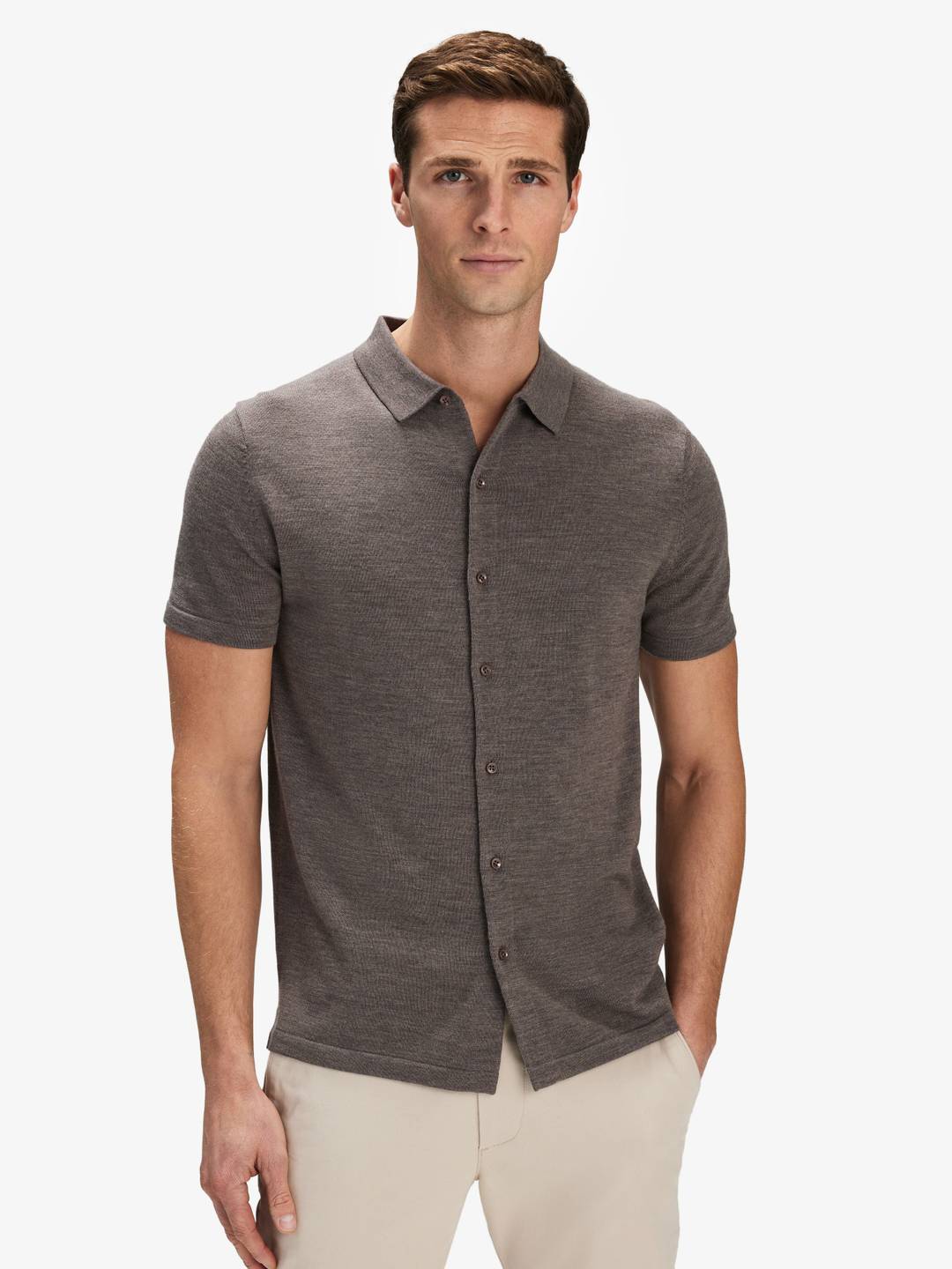 Brown Polo Shirt Merino