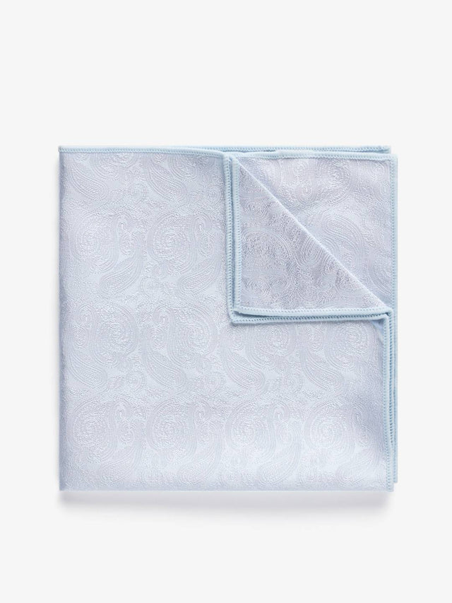 Light Blue Silk Woven Formal Pocket Square
