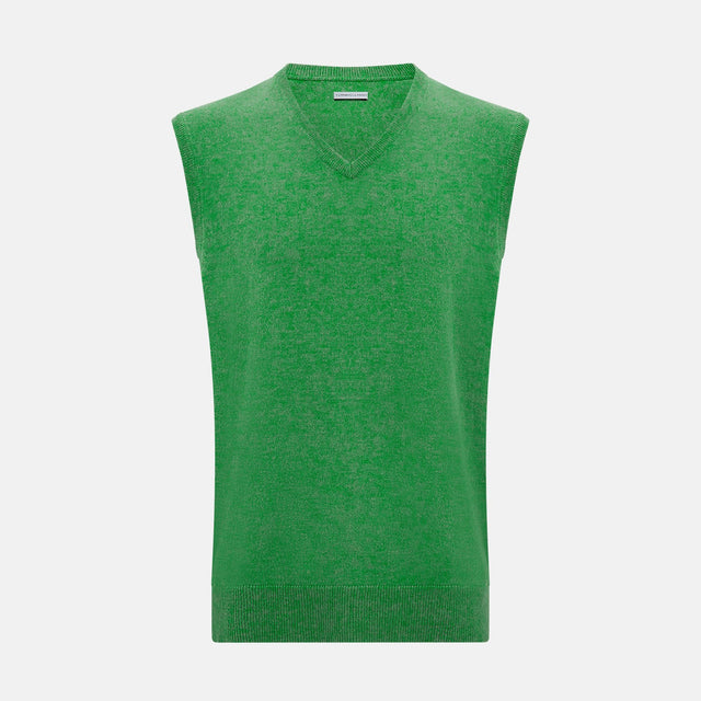 Fern Green V-neck Sleeveless Vest