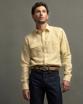 Linen Gingham Patch Pocket Utility