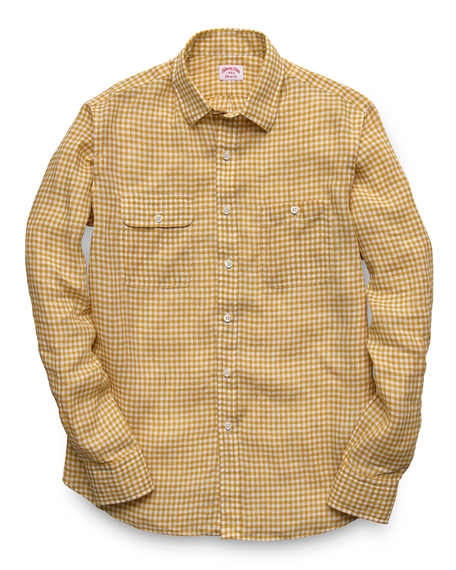 Linen Gingham Patch Pocket Utility (Yellow)