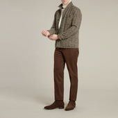 Artisan Woven Herringbone Jacket No 2 In Light Brown