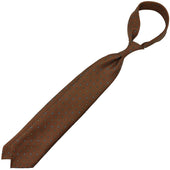 Floral Printed Silk Tie Oak Hand Rolled