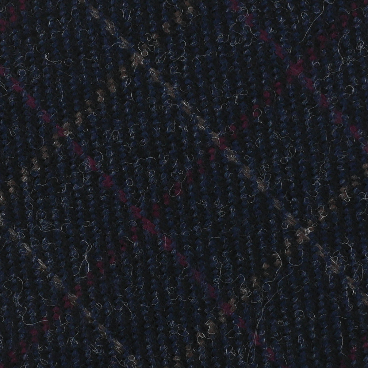 Checked Bespoke Wool Tie Navy