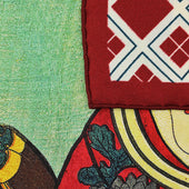 Ukiyo E Silk Pocket Square Sanuki Teshima Seki 40x40cm