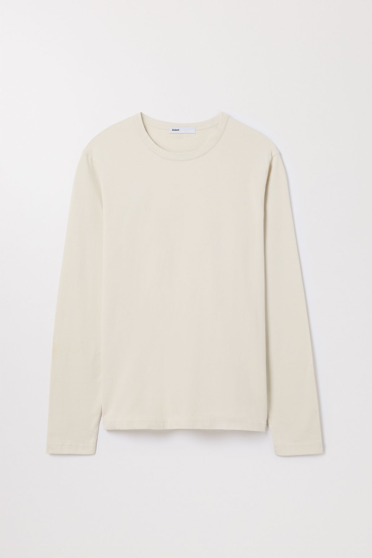 Off White Long Sleeve T Shirt Organic Cotton Crewneck Asket