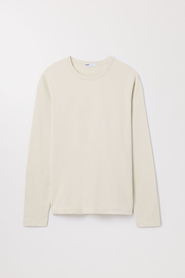 Off White Long Sleeve T Shirt Organic Cotton Crewneck Asket