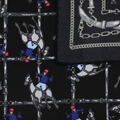 Equestrian Motif Silk Pocket Square 40x40cm