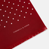 And White Spotted Silk Scarf