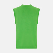 Lime Green Fine Merino V Neck Vest
