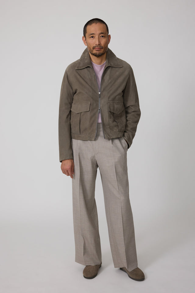 Flight Jacket (Taupe Lamb Suede)