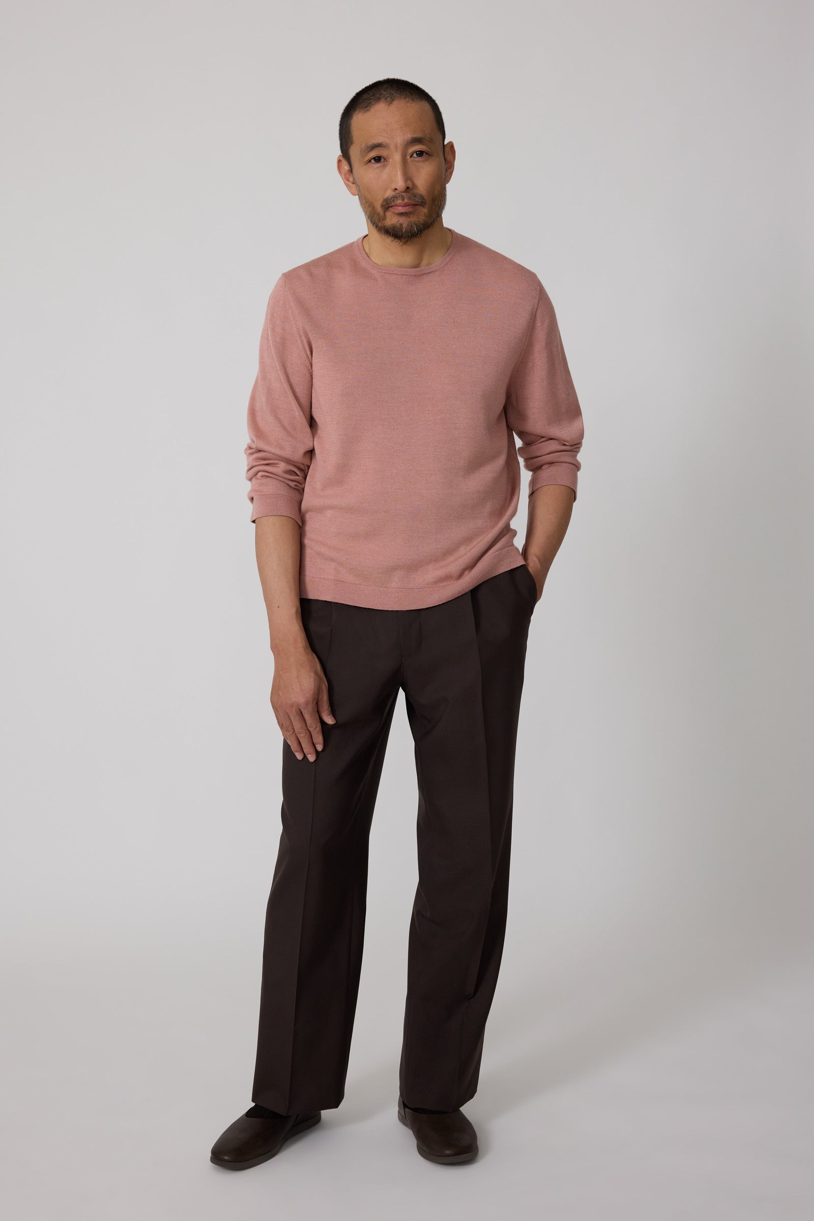 Long Sleeve Knit T Shirt Wool Silk