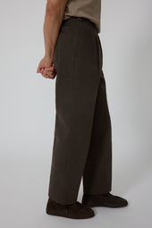 Single Pleat Trouser Basketweave Cotton