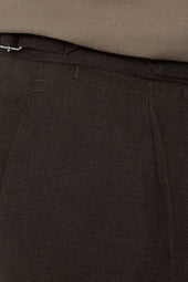 Single Pleat Trouser Basketweave Cotton