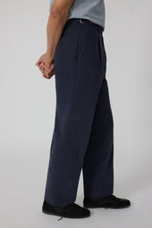 Single Pleat Trouser Basketweave Cotton