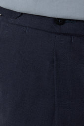 Single Pleat Trouser Basketweave Cotton