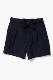 Drawstring Short Wool Seersucker