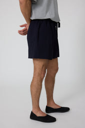 Drawstring Short Wool Seersucker