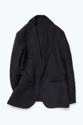 Shawl Collar Shirt Jacket Linen Silk Ottoman
