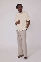 Short Sleeve Knit Shirt Cotton Moulin
