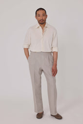 Spread Collar Cotton Silk Pique