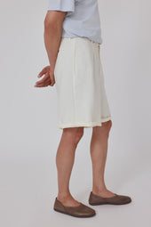 Box Pleat Washable Short Washed Linen