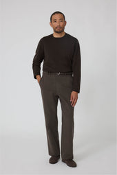 Long Sleeve Knit T-Shirt (Chocolate Wool Silk)