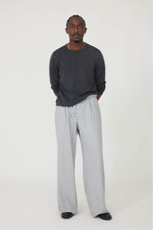 Long Sleeve Knit T-Shirt (Anthracite Naturally Dyed Cotton Mouliné)