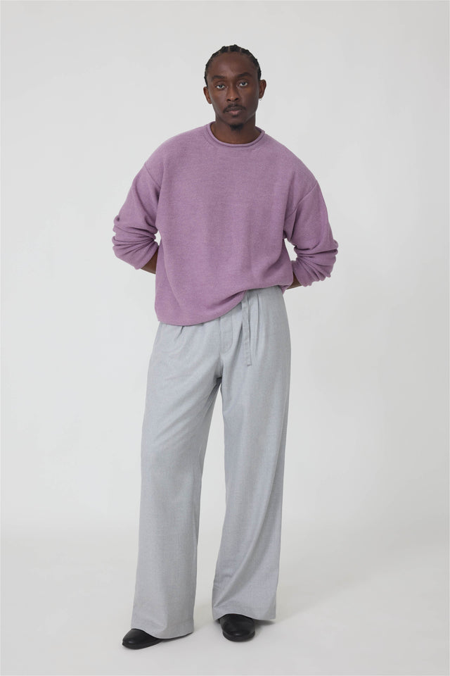 Long Sleeve Rolled Edge (Lavender Naturally Dyed Merino Wool)