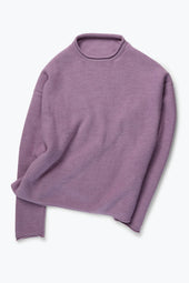 Long Sleeve Rolled Edge Naturally Dyed Merino Wool