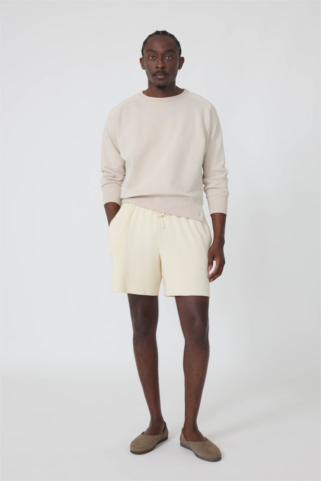 Side Button Crewneck Sweatshirt (Bone Cotton Terry)
