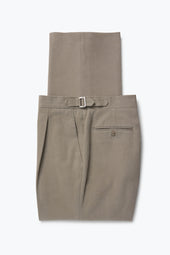 Single Pleat Trouser Basketweave Cotton