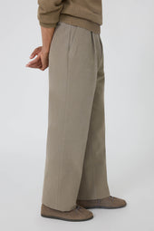 Single Pleat Trouser Basketweave Cotton