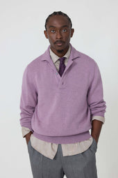 Knit Tie (Purple Crochet Wave Silk Linen)