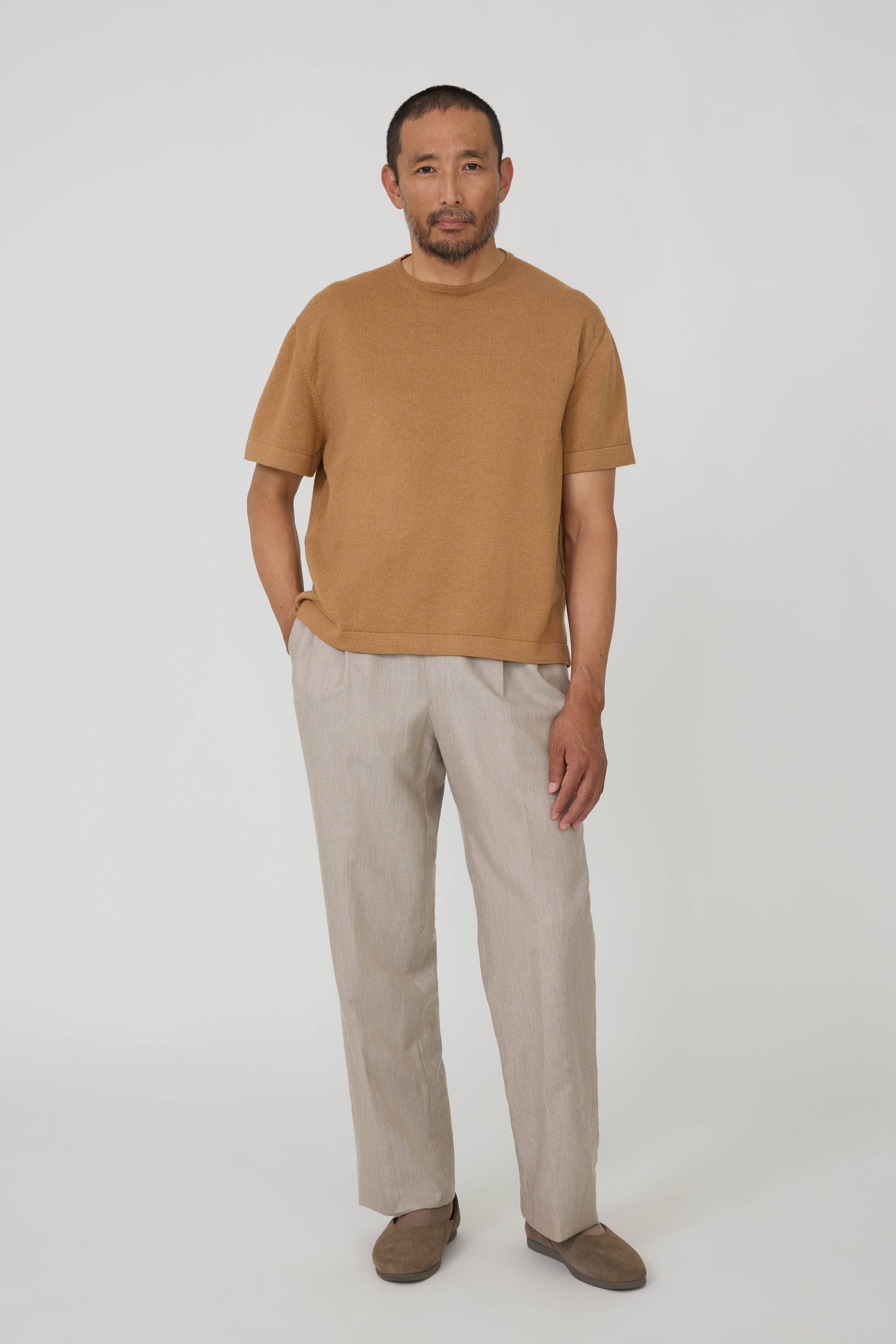 Short Sleeve Knit T Shirt Undyed Foxfibre Cotton