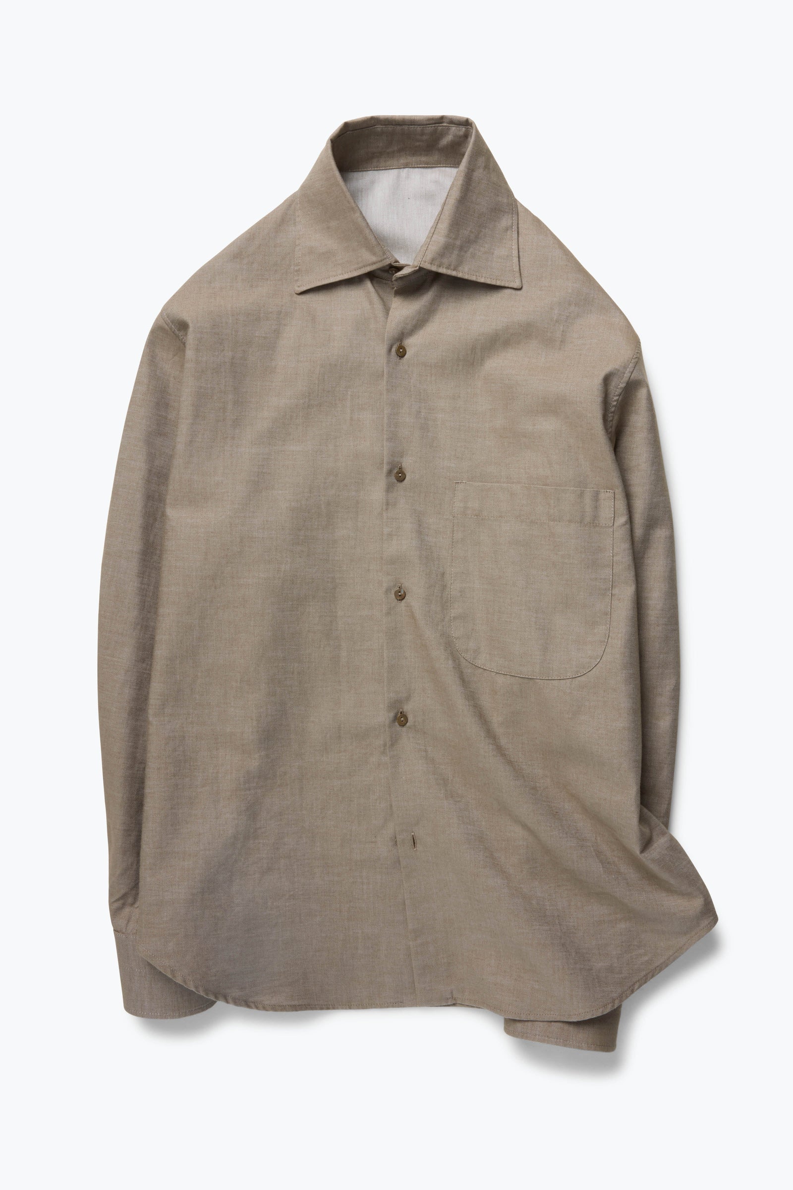 Spread Collar Shirt Naturally Dyed Brushed Cotton