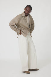 Spread Collar Shirt Naturally Dyed Brushed Cotton