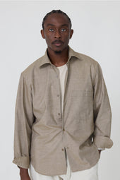 Spread Collar Shirt Naturally Dyed Brushed Cotton