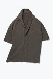 Short Sleeve Knit Shirt Naturally Dyed Cotton Moulin