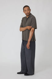 Short Sleeve Knit Shirt Naturally Dyed Cotton Moulin