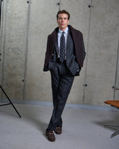 Single Pleat Trouser Grey Twill Wool