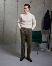 Lambswool Submariner Rollneck Sweater Chalk
