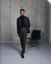 Sport Jacket Dark Brown Houndstooth Wool Tweed