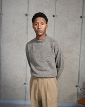 Shetland Wool Crew Neck Sweater Fossil