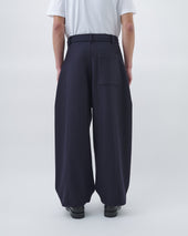 Box Pleat Trouser Wool - Navy
