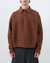 Polo Knit - Speckled Rust